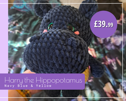 Harry the Hippopotamus Plushie Amigurumi Toy