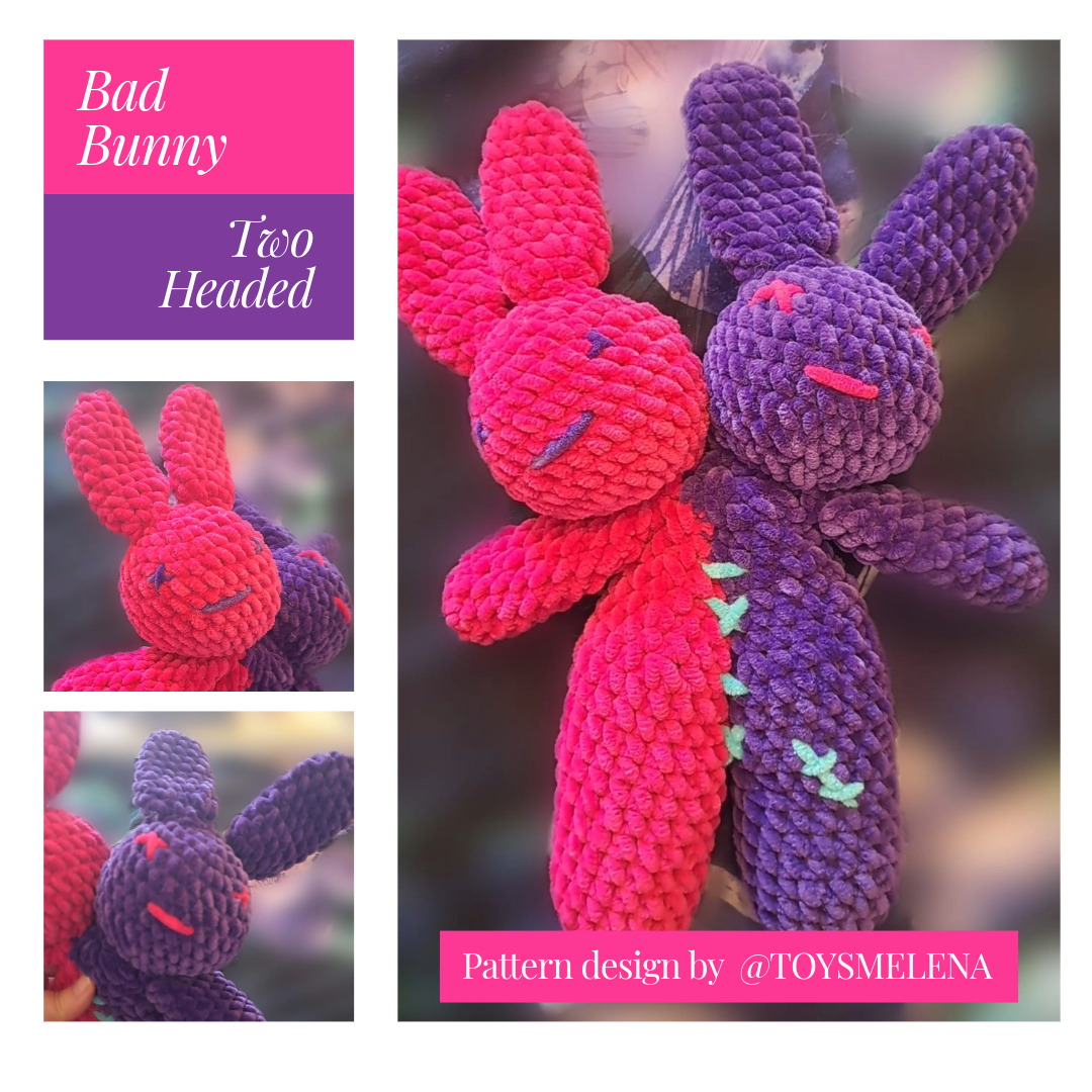 Bad Bunny - Two Headed Plushie Amigurumi Toy
