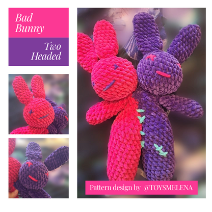 Bad Bunny - Two Headed Plushie Amigurumi Toy