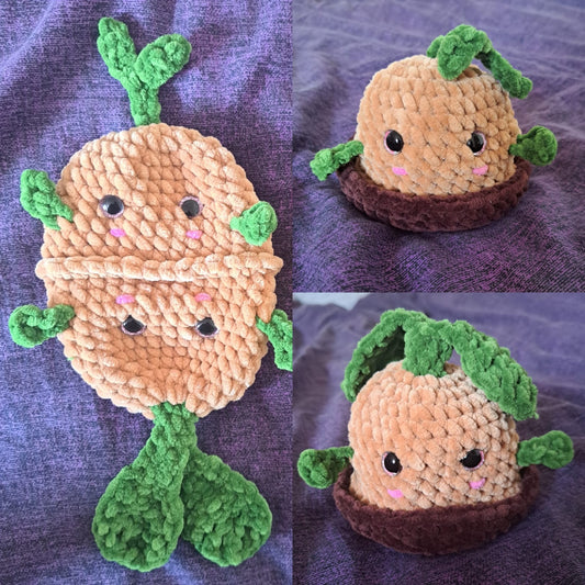 Growy the Sprout - Reversible Plushie Amigurumi Toy