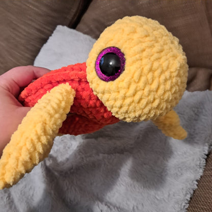 Cute Turtle Plushie - Amigurumi Toy - Medium Size, Handmade Soft Sea Turtle Stuffed Animal