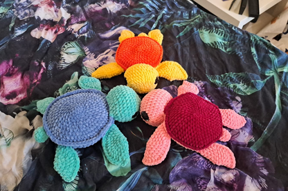 Cute Turtle Plushie - Amigurumi Toy - Medium Size, Handmade Soft Sea Turtle Stuffed Animal