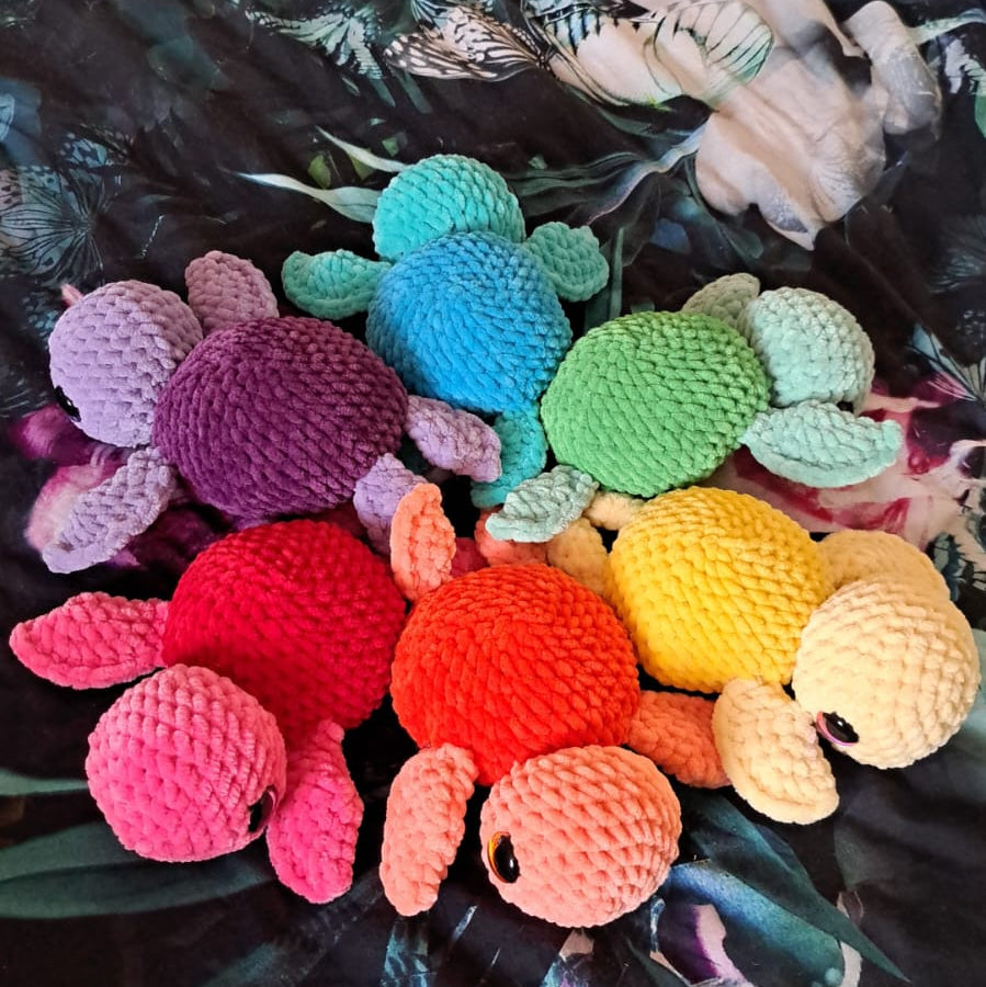 Cute Turtle Plushie Amigurumi Toys - Colours of the Rainbow - Small Size