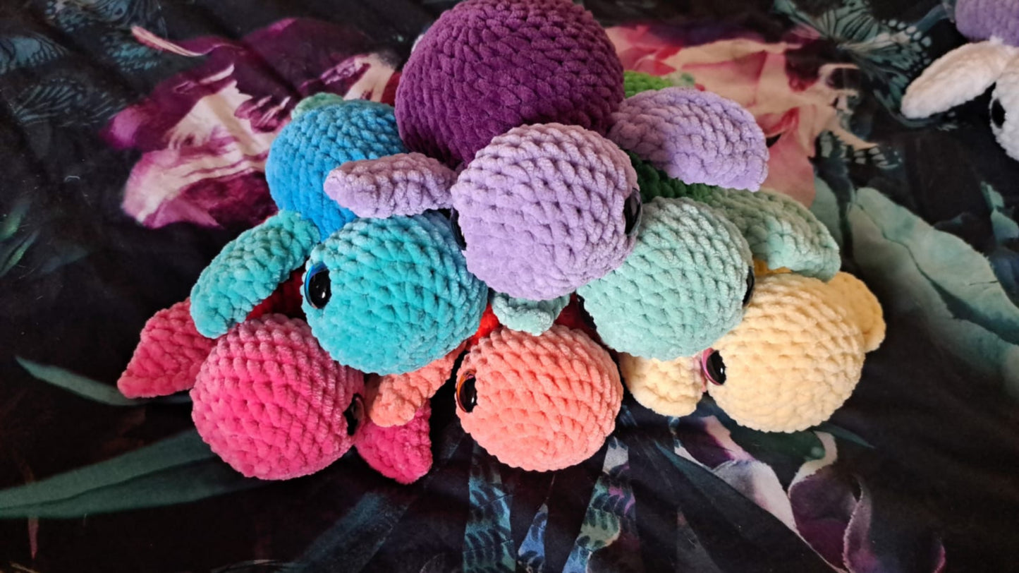 Cute Turtle Plushie Amigurumi Toys - Colours of the Rainbow - Small Size