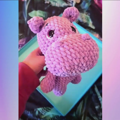 Harry the Hippopotamus Plushie Amigurumi Toy